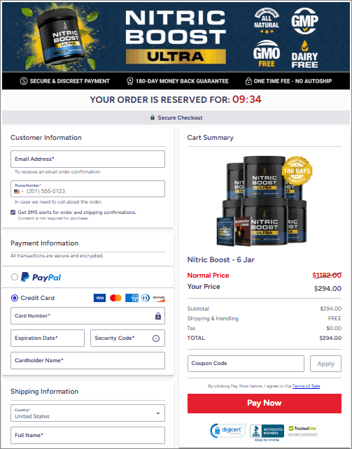What happens after clicking Buy Now – secure checkout process for instant access to Nitric Boost Ultra supplement